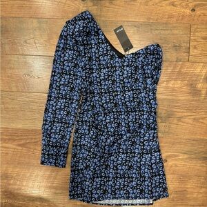 NWT Nasty Gal Blue Cheetah Cocktail Mini Dress
